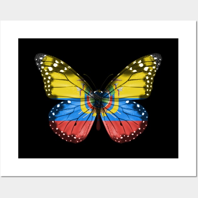 Ecuadorian Flag  Butterfly - Gift for Ecuadorian From Ecuador Wall Art by Country Flags